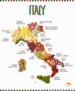 I cibi tipici italiani regione per regione